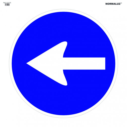 SeÑal Vial Bolsa Textil 700x700mm Sentido Oblig Izda V11133