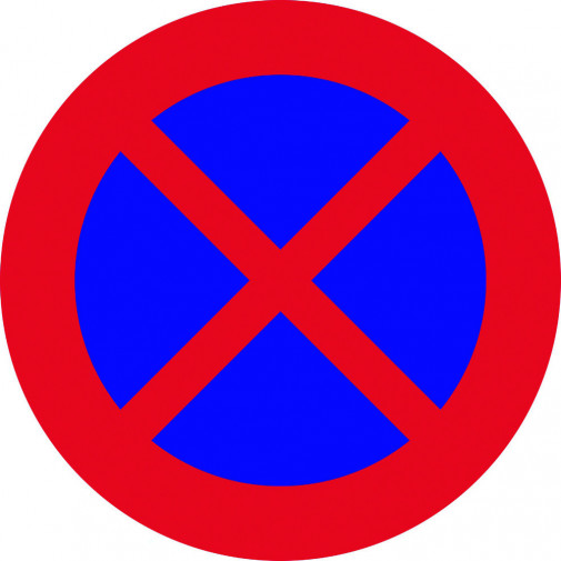 SeÑal Vial 700x700mm Metalica Prohib Parar/estacionar V10022