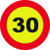 SeÑal Vial 700x700mm Metalica Velocidad MÁxima 30 V10030