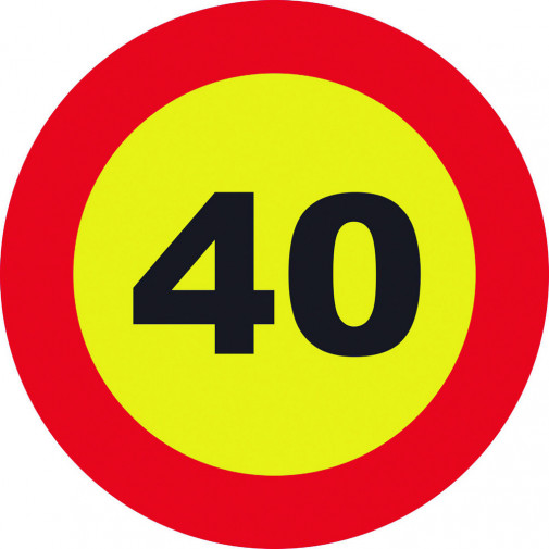 SeÑal Vial 700x700mm Metalica Velocidad MÁxima 40 V10040