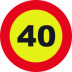 SeÑal Vial 700x700mm Metalica Velocidad MÁxima 40 V10040