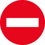 SeÑal Vial 700x700mm Metalica DirecciÓn Prohibida V10060