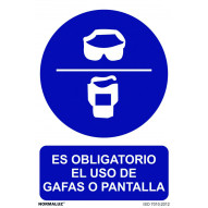SeÑal 210x300mm Pvc Uso Obligatorio  Gafas Pantalla Rd20018