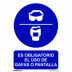 SeÑal 210x300mm Pvc Uso Obligatorio  Gafas Pantalla Rd20018
