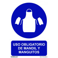 SeÑal 210x300mm Pvc Uso Obligatorio  Mandil Y Mangui Rd20021