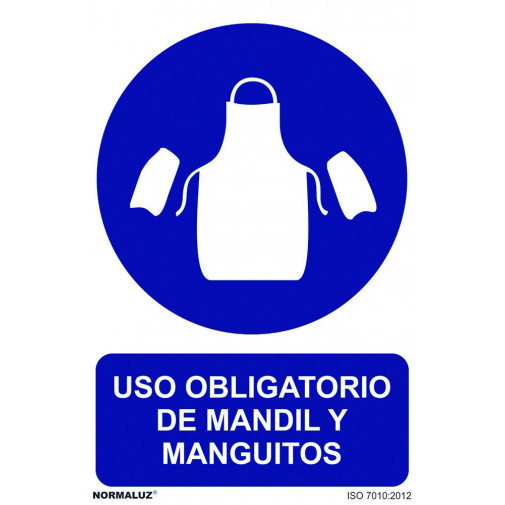 SeÑal 210x300mm Pvc Uso Obligatorio  Mandil Y Mangui Rd20021