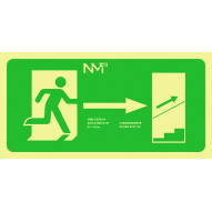 SeÑal 320x160mm Pvc Lumi  EvacuaciÓn Subida Derecha Rd11150