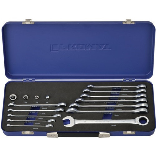 Juego De Llaves Combinadas De Carraca 16 Uds. 8-19 Mm Promat