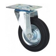 Rueda Gir 100mm 2-0225 Pl.106x086 110kg.rod Gom Neg Zv Bs Al