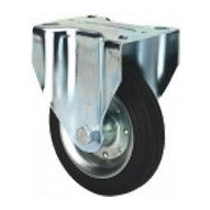 Rueda Fija 100mm 2-0226 Pl.107x086 110kg.rod B/goma Neg Zv B