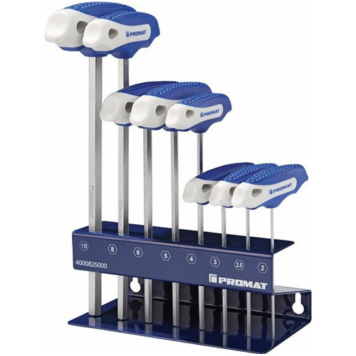 Juego De Llaves En L 8 Uds. Ancho De Llave 2-10 Con Mango Tr