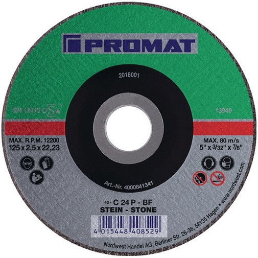 Disco De Corte D 115 X 2,5 Mm Acodado Piedra PerforaciÓn 22,