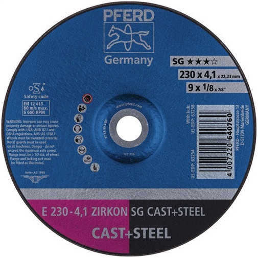 Disco De Desbaste Sg Cast+steel D 230 X Gr 4,1 Mm Acodado Ac