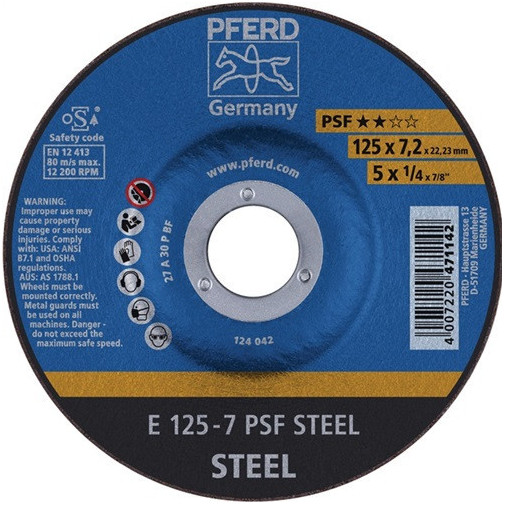 Disco De Desbaste Psf Steel D 230 X Gr 7,2 Mm Acodado Acero