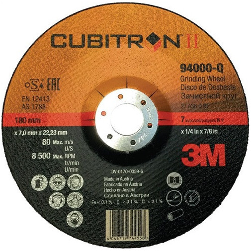 Disco De Desbaste Cubitron Ii D 180 X Gr 7 Mm GranulaciÓn 3