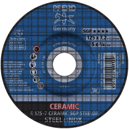 Disco De Desbaste Ceramic Sgp Steelox D 125 X Gr 7 Mm Acodad