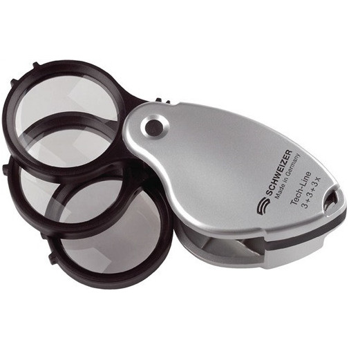 Lupa Plegable Tech-line Aumento 3x + 5x = 8x DiÁm. Lente 38