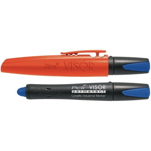 Marcador Industrial Visor Permanent Azul Resistente Al Agua