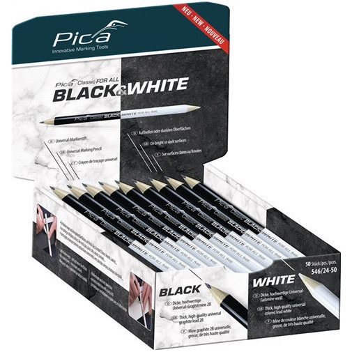 LÁpiz De Marcaje Classic For All Black And White Longitud 24