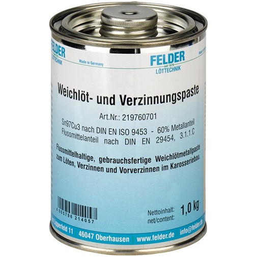 Pasta Para Soldadura Blanda Y EstaÑado 230-250 Grad. C 1 Kg