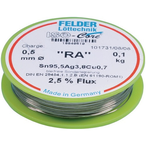 Hilo De Soldar Iso-core Ra 0,5 Mm 100 G Sn95,5ag3,8cu0,7 Fel