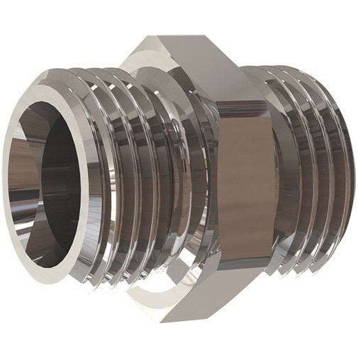 MachÓn LatÓn Niquelado Rosca Exterior 1/2 / 1/2 Pulg. Ancho