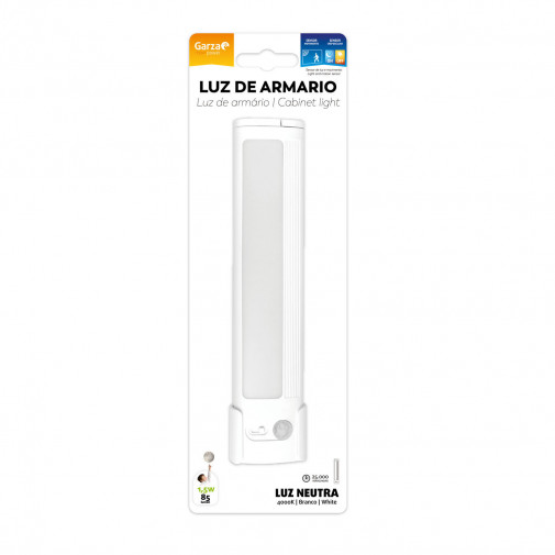 Luz Armario 30,5x10x29cm 1,5w Garza Abs Bl Luz Armario 85lm