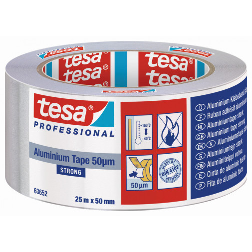 Tesa® Cinta De Aluminio Fuerte 50micras Con Protector 25x50m