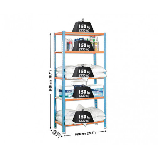 Estanteria Orden 5b 2000x1000x500mm S/t Az/na 150kg Simoncli