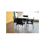 Mesa Resina Negra/aluminio 70x70 Cm