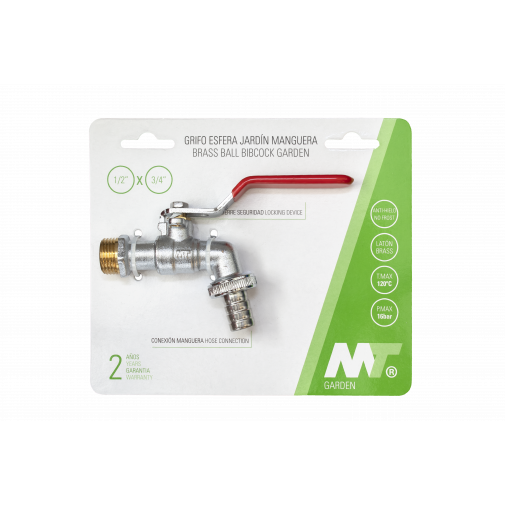 Grifo Esfera Jardin Racor Cierre Seguridad 1/2-3/4'