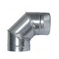 Codo Tubo Estufa 200mm Rizado 90º Ac.galv Ac. Exogalva Exojo