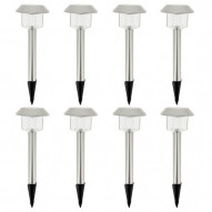 8 Balizas Exter. 25x41x25 Cm Solres Blanco Color Met Cr So10