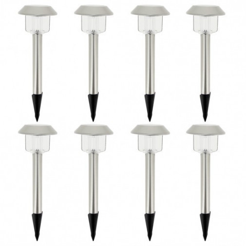 8 Balizas Exter. 25x41x25 Cm Solres Blanco Color Met Cr So10