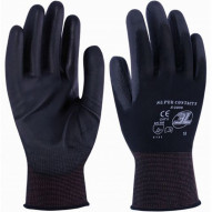 Guante Nylon Negro Pu T.9