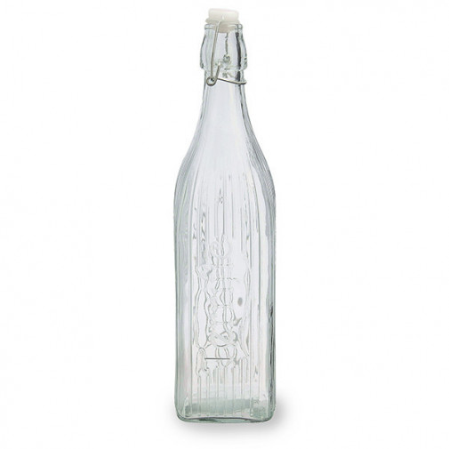 Botella Cuadrada Vidrio Transp Viba 1 L