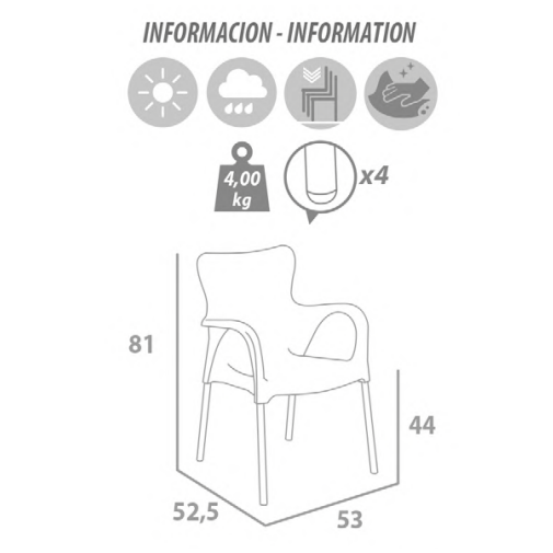 Sillon Resina Blanco/aluminio