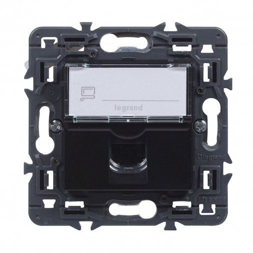 Base Rj45 Elec 9x9x3,8cm Emp Cat 6 Abs Dark Valena Next Legr