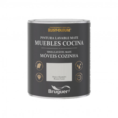 Pintura Al Agua P/mueb Cocina Mate Lisa Bl/ahu Rust-oleum 75