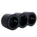 Legrand 694519, Adaptadores 2P+T, 3 Tomas de enchufes/Corriente Frontales, Ladron de enchufes, Color Negro/Gris Oscuro