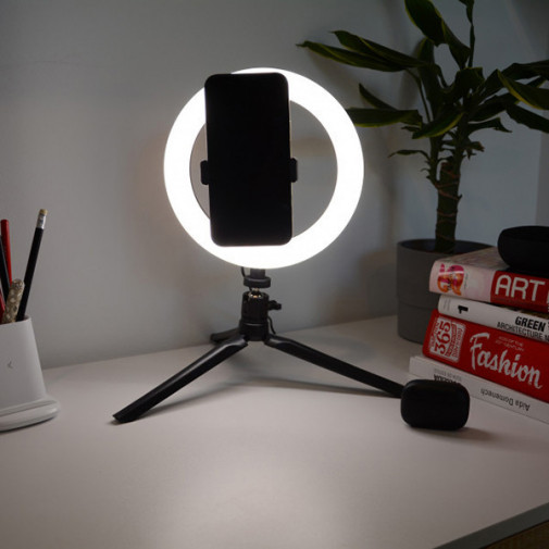 Kit Studio Live Aro Luz Led Selfis + Tripode -
