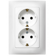 Base Enchufe Elec Doble Schuko Tt Empotrar Bl Serie 10 Simon