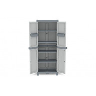 Armario Resina Con 4 Estantes Gris Wave 181,8 X 70 X 43,8 Cm