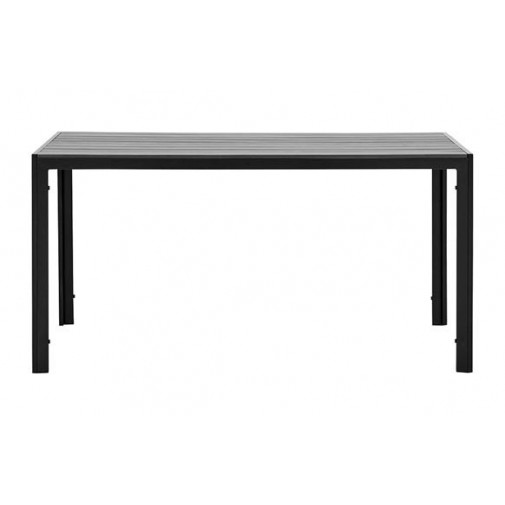 Mesa Aluminio Polywood Negra/gris 150 X 90 Cm