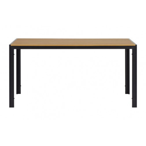 Mesa Aluminio Polywood Negra/madera 150 X 90 Cm