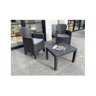 Sillon Ratan Resina 2 U + Mesita Antracita