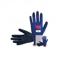 Guante Nylon Azul Pu Negro Palma T.10