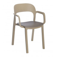 Silla Resina C/braz Chocol Ona -