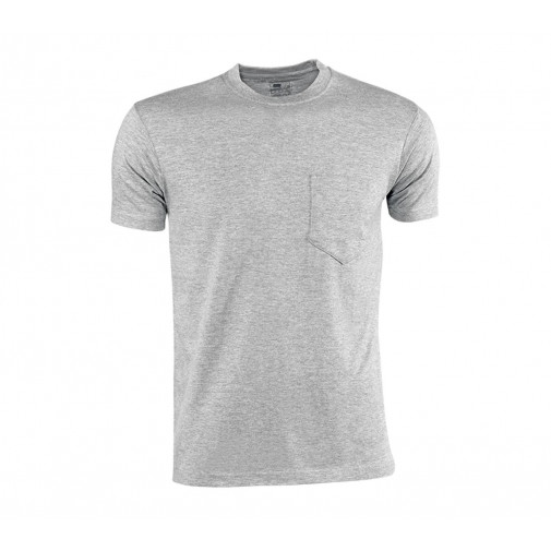 Camiseta Algodon 140 Gr Con Bolsillo Gris Talla S