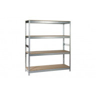 Estanteria Metal Galvanizado 4 Estantes Madera Sin Tornillos